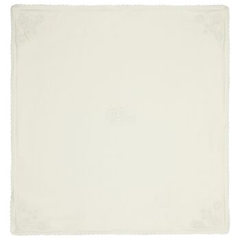 بطانيه بنات مزينه بالزهور باللون العاجى 