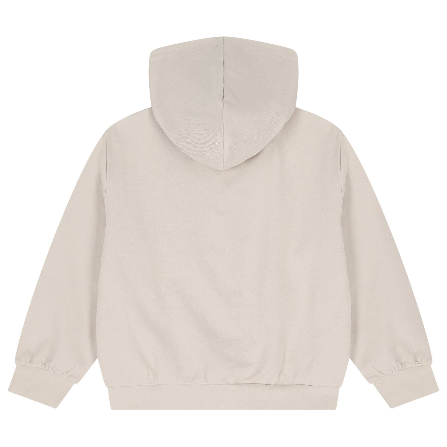 Girls Beige Heart Hooded Zip Up Top, 1, hi-res