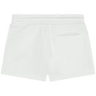 Girls White Logo Shorts, 1, hi-res