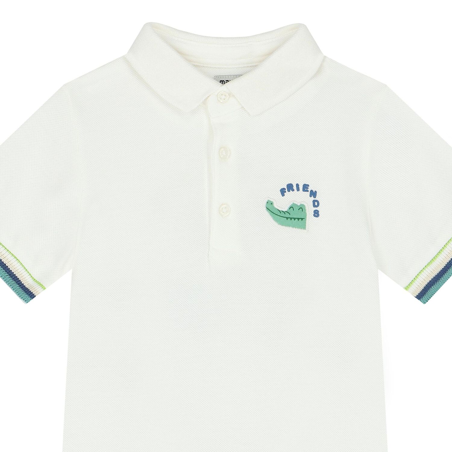 Younger Boys Ivory Polo Shirt, 1, hi-res