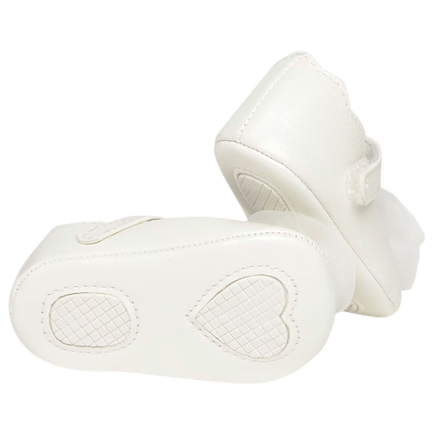 Baby Girls White Flower Pre Walker Shoes, 1, hi-res