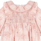 Younger Girls Pink Floral Dress, 1, hi-res