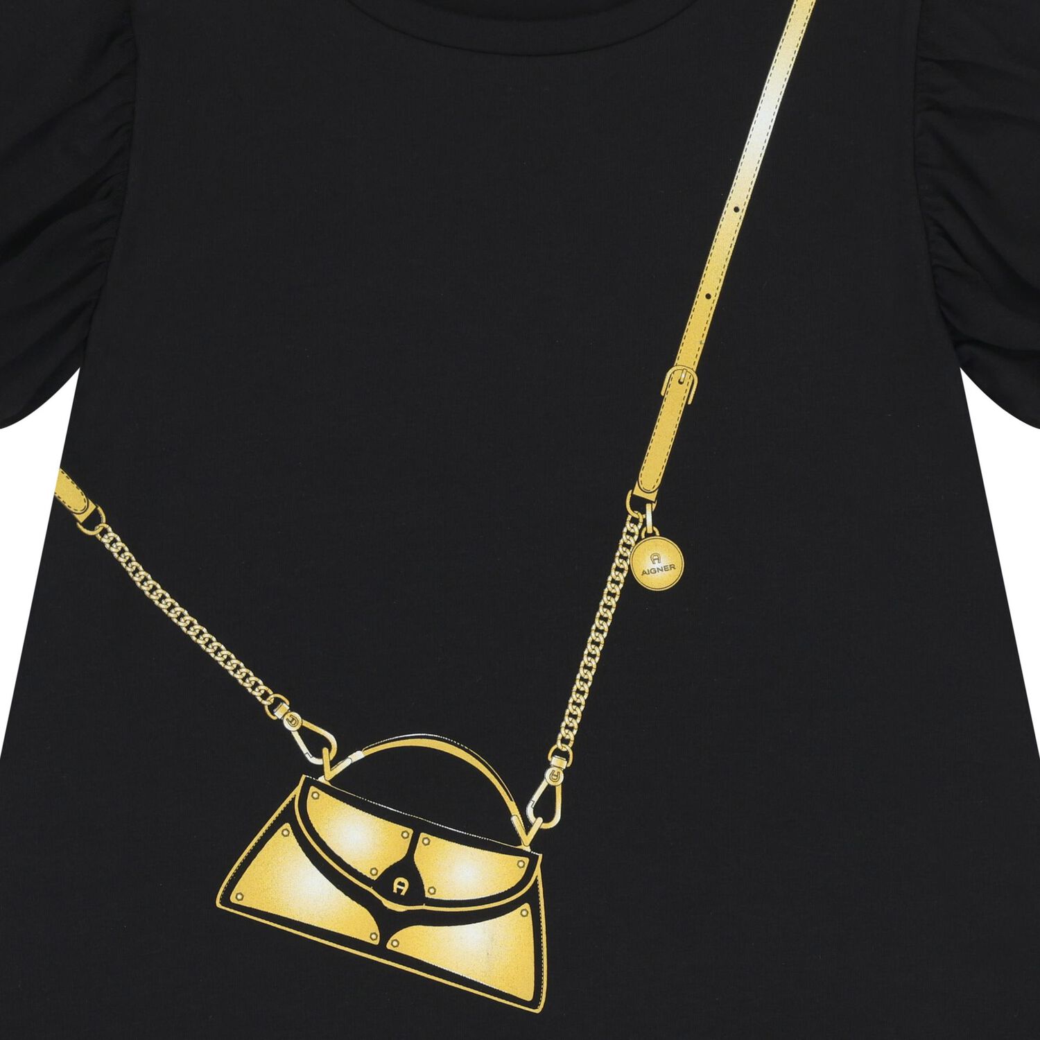 Girls Black Bag Logo Dress, 1, hi-res