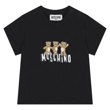 Younger Black Teddy Bear Logo T-Shirt