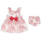 Baby Girls White & Pink Floral Organza Dress, 1, hi-res