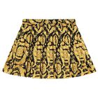 Girls Black & Gold Barocco Skirt, 1, hi-res