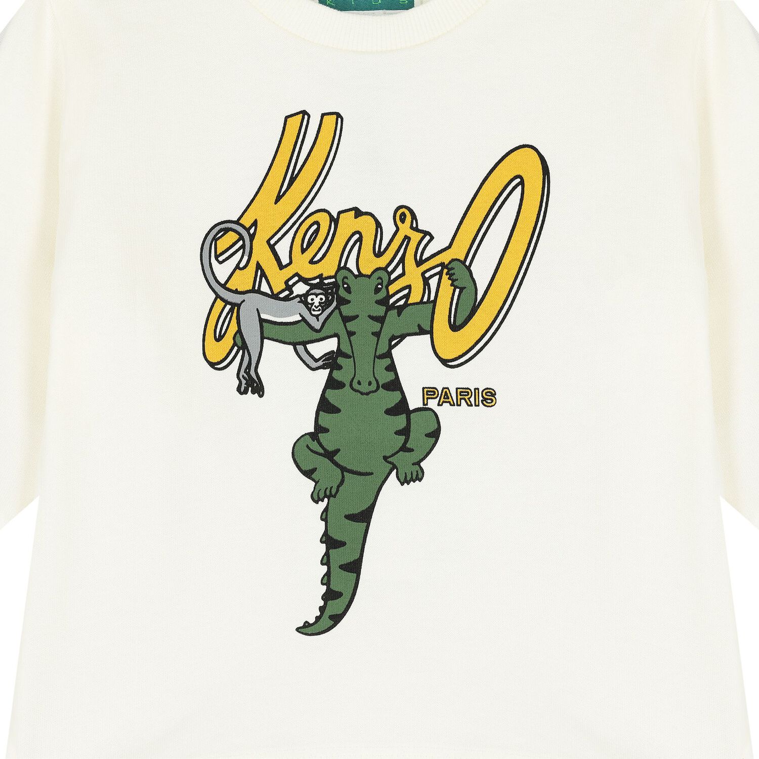 Younger Boys Ivory Logo Long Sleeve Top, 1, hi-res