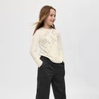 Girls Beige Embellished Long Sleeve Top, 3, hi-res