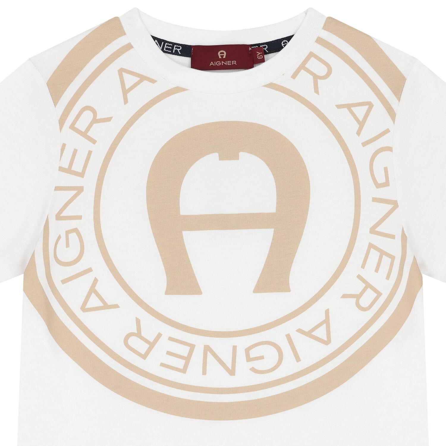 طقم شورت للاولاد بالشعار باللون الأبيض والبيج , 1, hi-res image number null