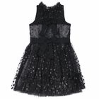 Girls Black Embellished Dress, 1, hi-res