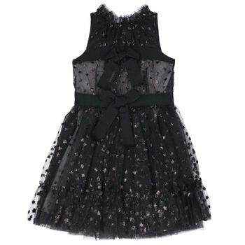 Girls Black Embellished Dress