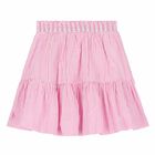 Girls White & Pink Striped Skirt, 1, hi-res