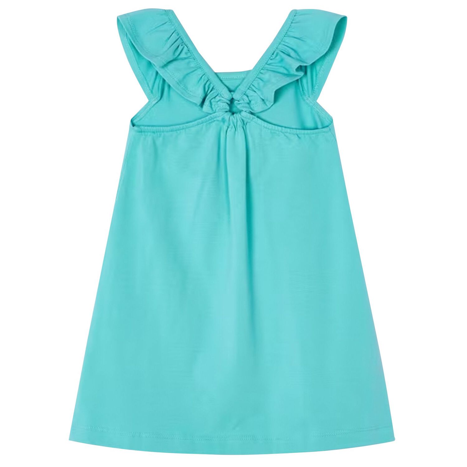 Girls Blue Flamingo Dress, 2, hi-res