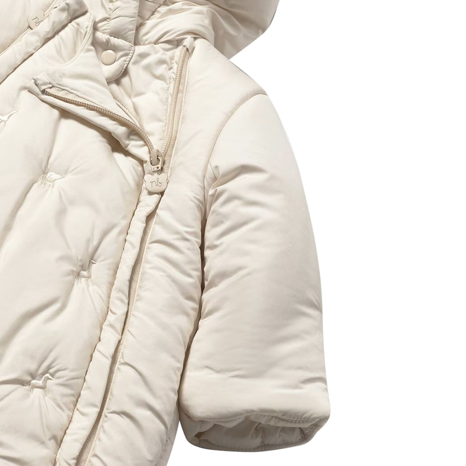 بدلة ثلجية مطرزة باللون العاجي للأطفال, 1, hi-res