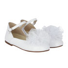 Girls White Embellished Ballerina Shoes, 1, hi-res