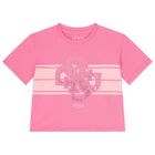 Girls Pink Embellished Logo T-Shirt, 1, hi-res