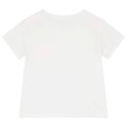 تيشيرت بنات بطبعة القلب باللون الأبيض, 1, hi-res