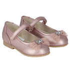 Younger Girls Pink Bow Ballerina Shoes, 4, hi-res