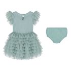 Baby Girls Green Embellished Sequin Tulle Dress Set, 1, hi-res