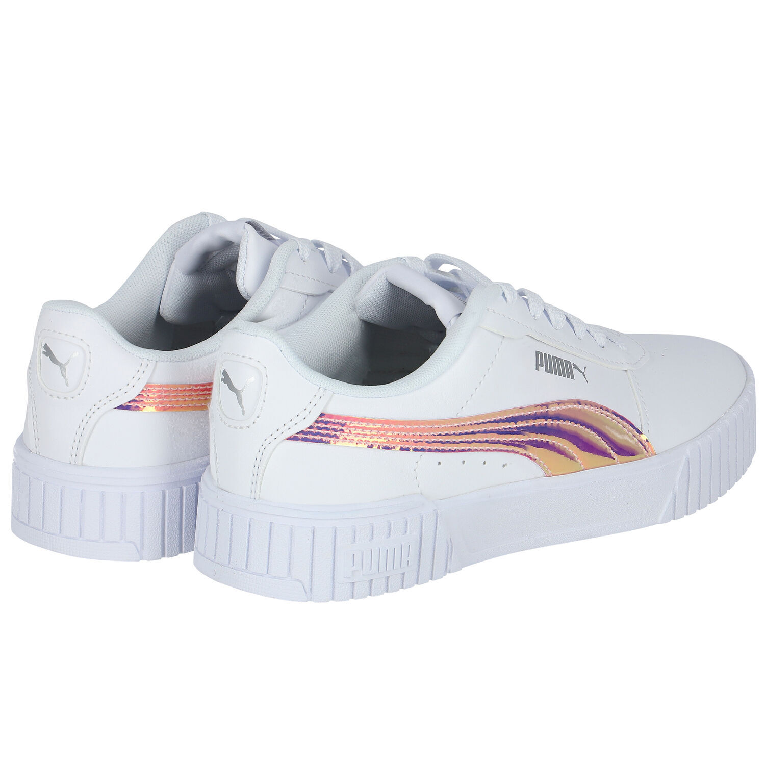 Girls White Carina Trainers, 1, hi-res