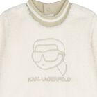 Younger Boys Ivory & Beige Ikonik Karl Tracksuit , 1, hi-res