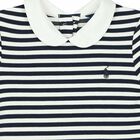 Girls White & Navy Logo Dress, 1, hi-res