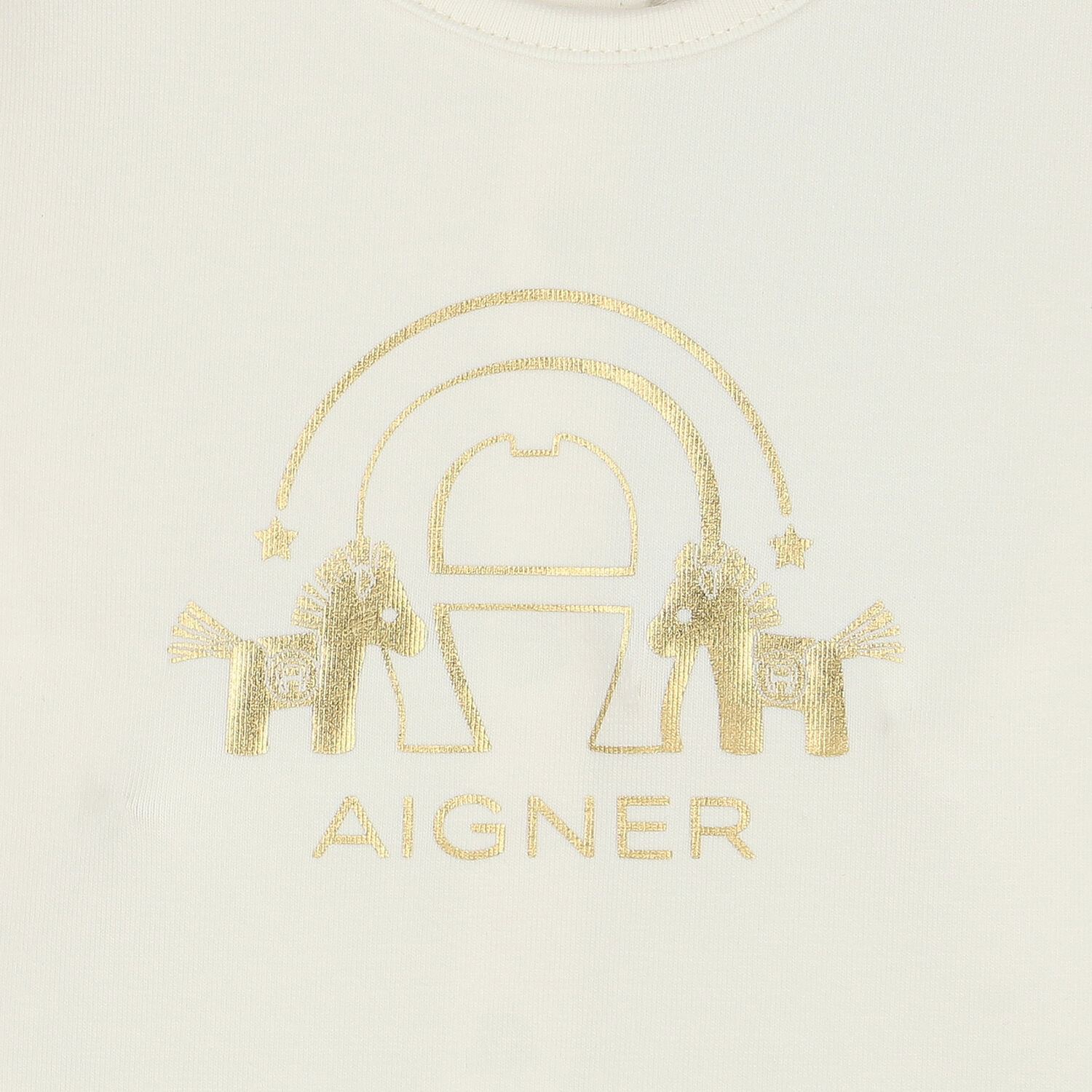 Ivory & Gold Logo Babygrow, 1, hi-res