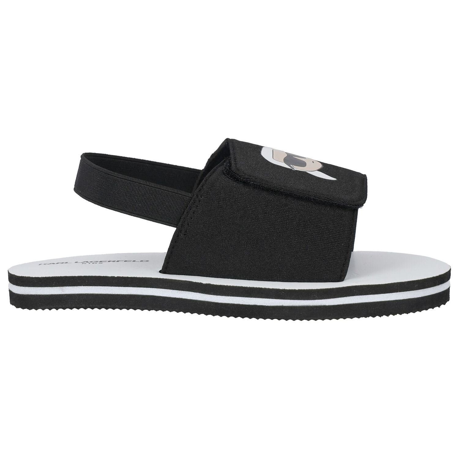 صندل أولاد أيكونك بالشعار باللون الأسود والأبيض , 1, hi-res image number null