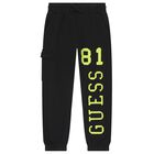 Boys Black Logo Joggers, 1, hi-res
