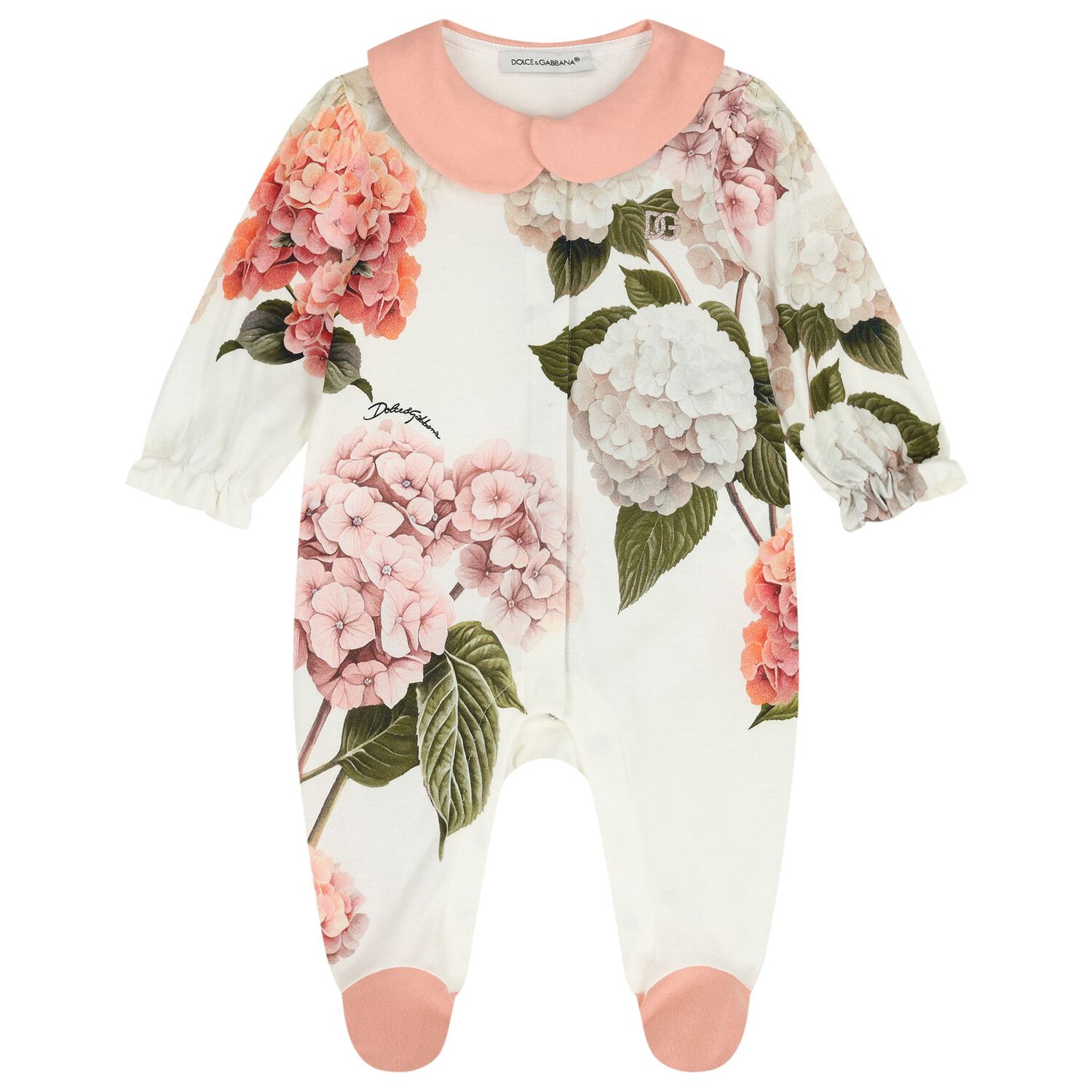 Baby Girls Ivory & Pink Floral Logo Babygrow Gift Set, 1, hi-res