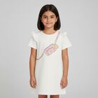 Girls Ivory Logo Bag Dress, 1, hi-res