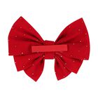 Girls Red Rhinestone Bow Hairclip, 1, hi-res