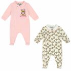 افرول بشعار تيدى باللون الوردى والعاجى (قطعتين), 4, hi-res