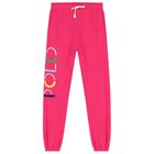 Girls Pink Logo Joggers, 1, hi-res