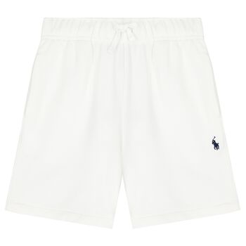 Boys White Logo Shorts