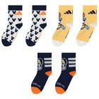 Boys Navy Blue & Yellow Disney Logo Socks ( 3-Pack ), 1, hi-res