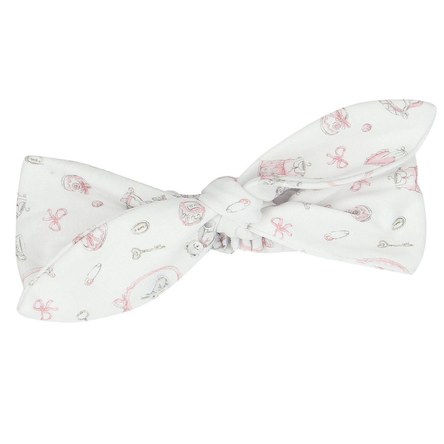 Baby Girls White & Pink Headband, 1, hi-res