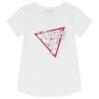 Girls White Logo T-Shirt, 1, hi-res