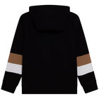 Boys Black Logo Zip Up Top, 1, hi-res