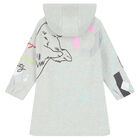 Girls Grey Logo Hooded Dress, 1, hi-res