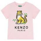 Girls Pink Tiger Logo T-Shirt, 1, hi-res