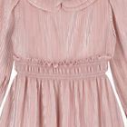 Girls Pink Ruffle Plissé Dress , 2, hi-res