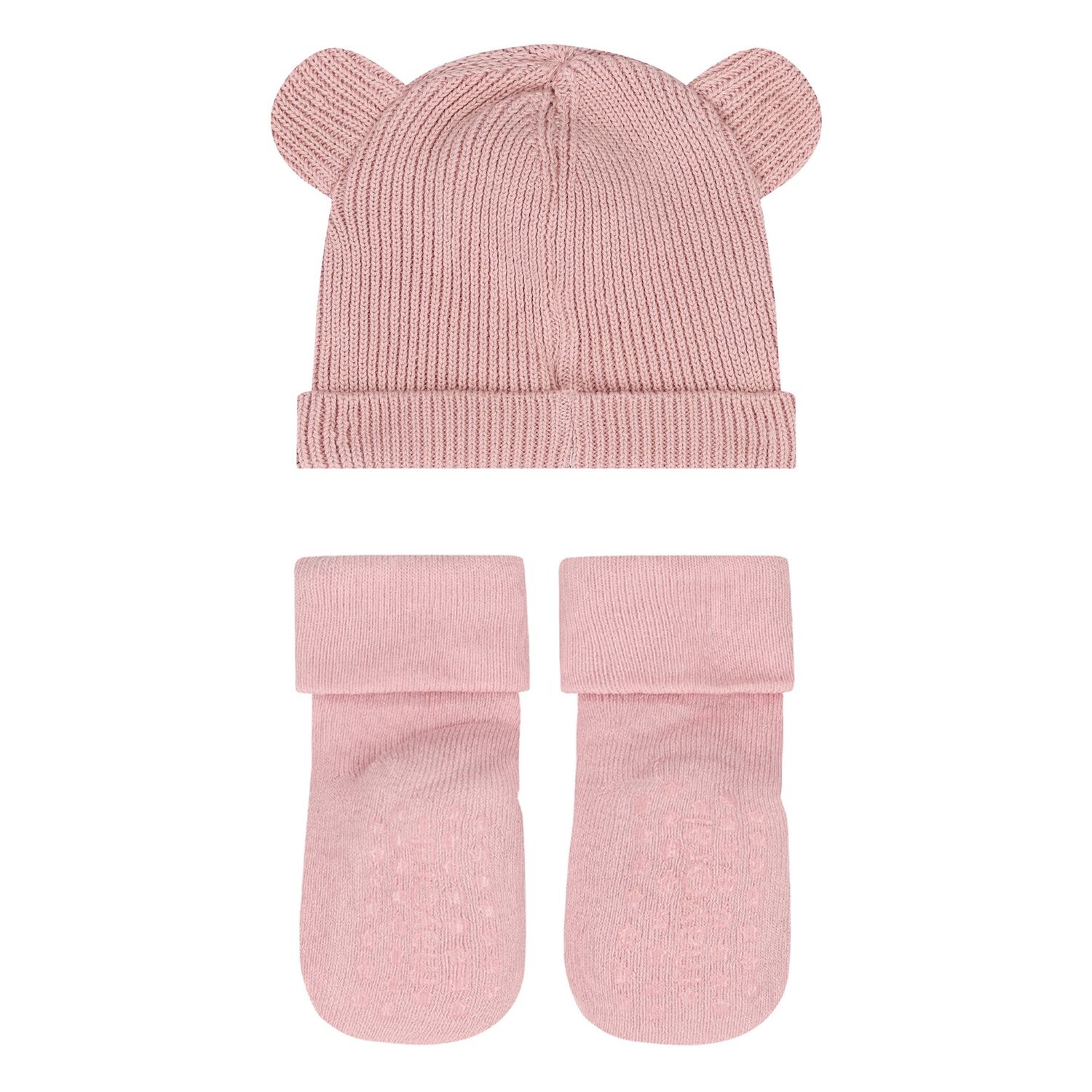 Baby Girls Pink Bear Hat & Socks Set, 3, hi-res image number null