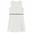 Girls Grey Logo Dress, 2, hi-res