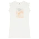 Girls White Logo Dress, 1, hi-res
