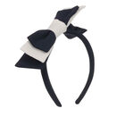 Girls Navy Blue & White Headband, 1, hi-res
