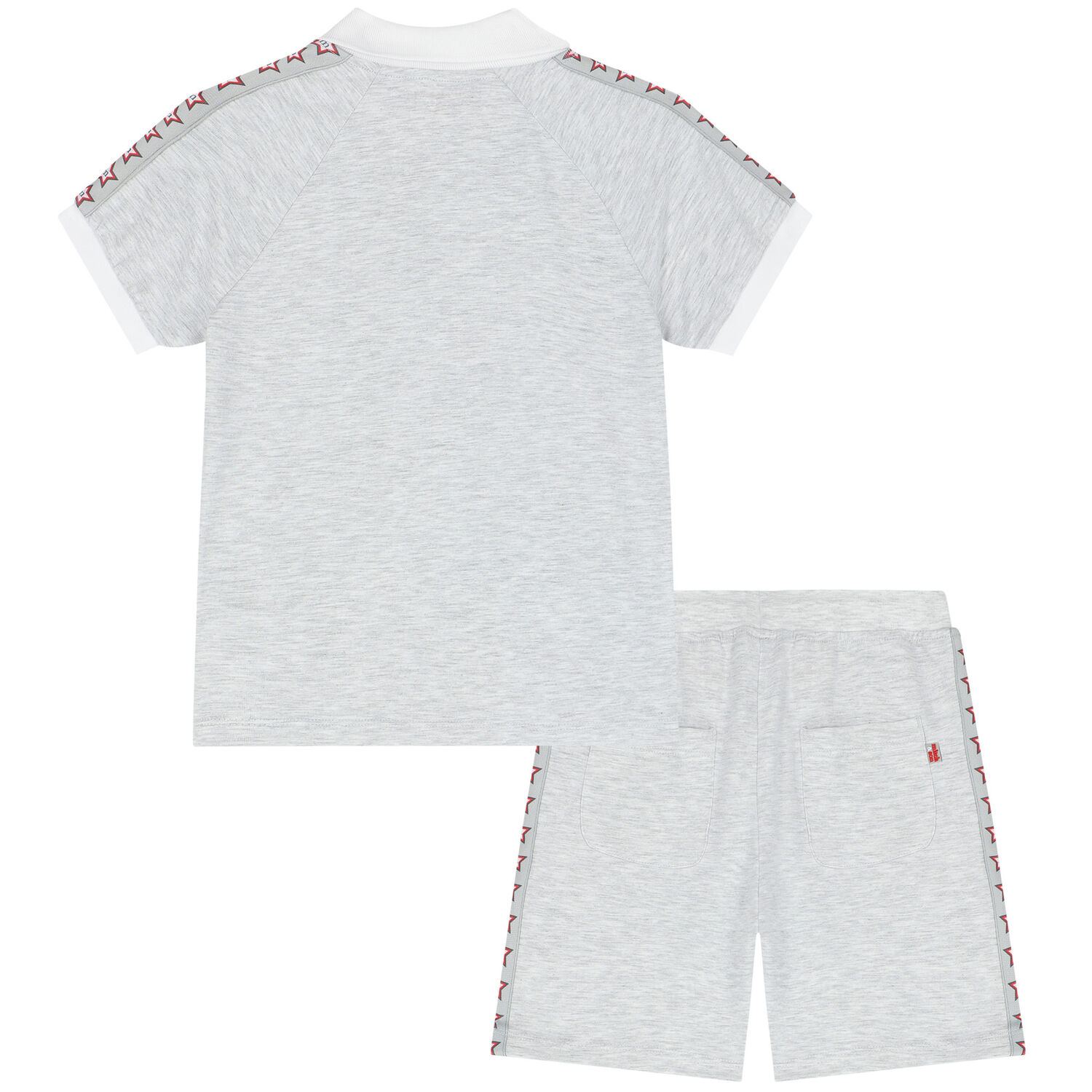 Boys Grey Polo Short Set, 1, hi-res