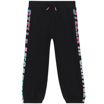 Girls Black Logo Joggers