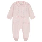 Baby Girls Pink Embellished Babygrow, 1, hi-res