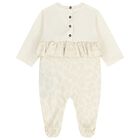 Baby Girls Ivory & Beige Logo Babygrow Gift Set, 1, hi-res
